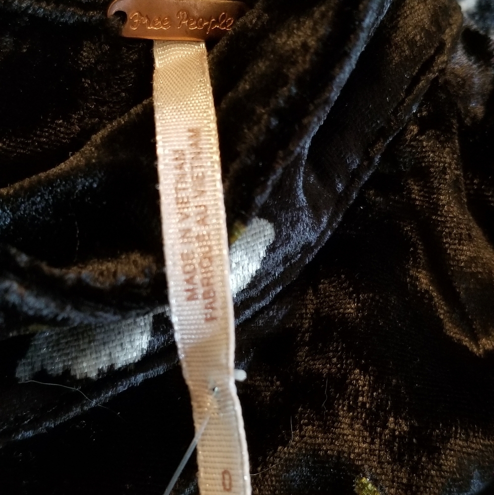 Free People Be My Baby Black Velvet Dress New with Tag - Picture 12 of 16